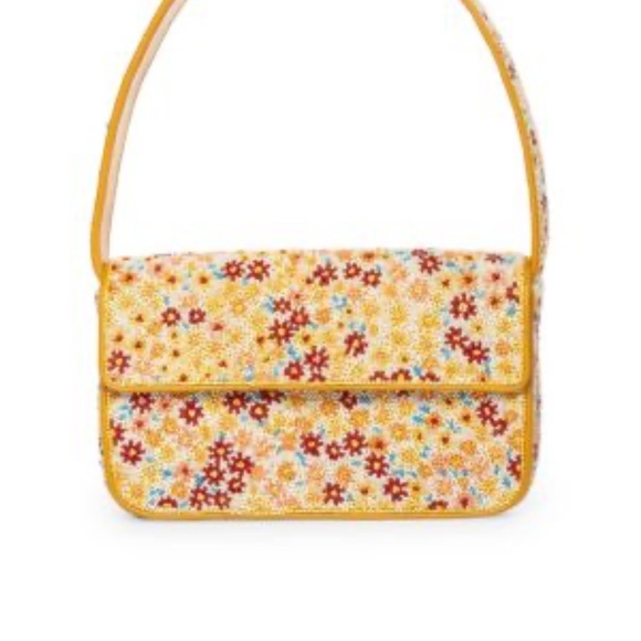STAUD Handbags - STAUD Tommy Bandana Beaded Baguette shoulder bag Floral Yellow Women's Bag